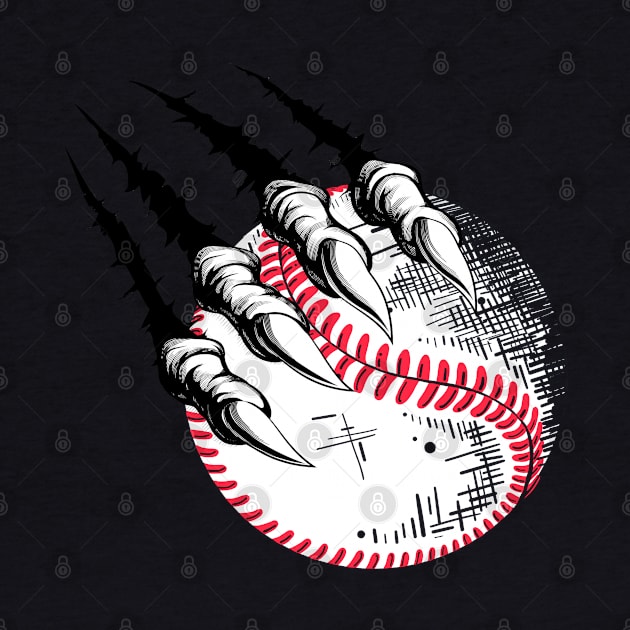 Baseball Skeleton hands scratching Baseball lovers by Sandra Holloman